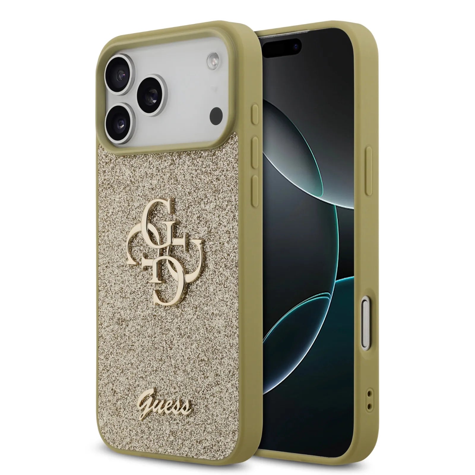 Guess PU Glitter Case With Big 4G Metal Logo