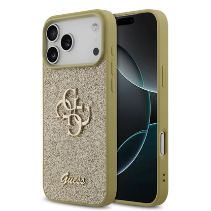 Guess PU Glitter Case With Big 4G Metal Logo