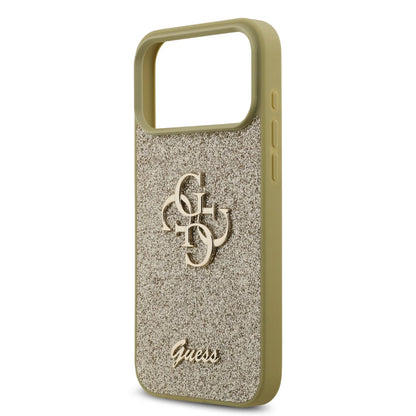 Guess PU Glitter Case With Big 4G Metal Logo