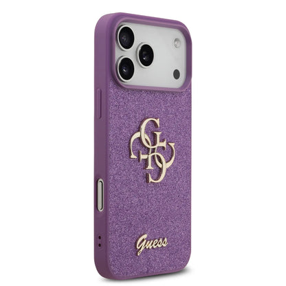Guess PU Glitter Case With Big 4G Metal Logo
