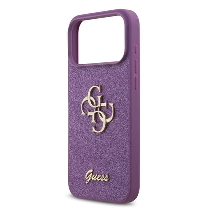 Guess PU Glitter Case With Big 4G Metal Logo