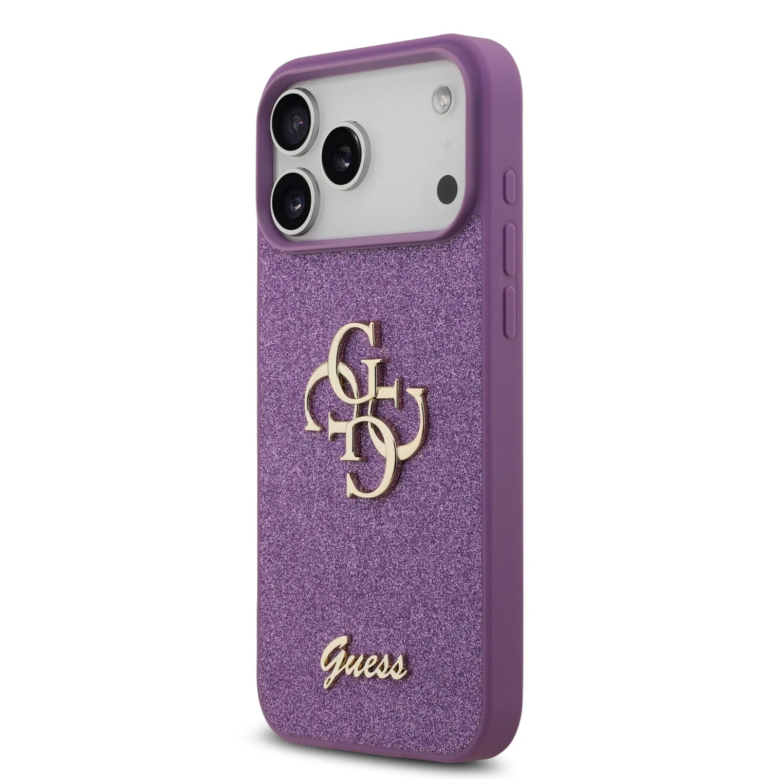 Guess PU Glitter Case With Big 4G Metal Logo
