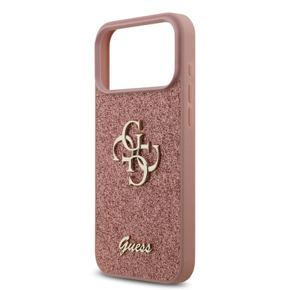 Guess PU Glitter Case With Big 4G Metal Logo