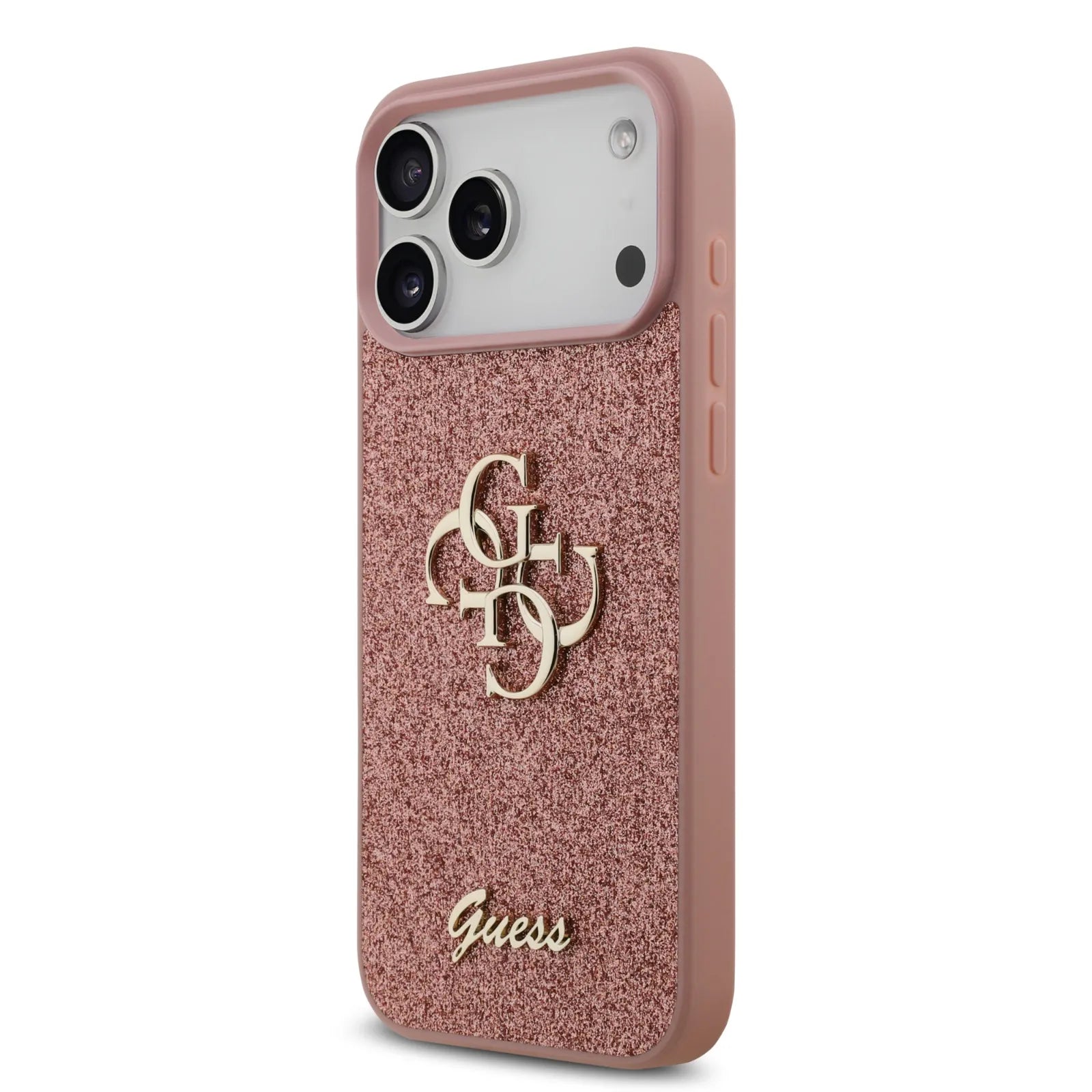 Guess PU Glitter Case With Big 4G Metal Logo