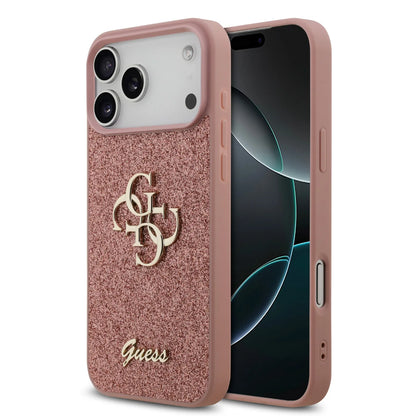 Guess PU Glitter Case With Big 4G Metal Logo