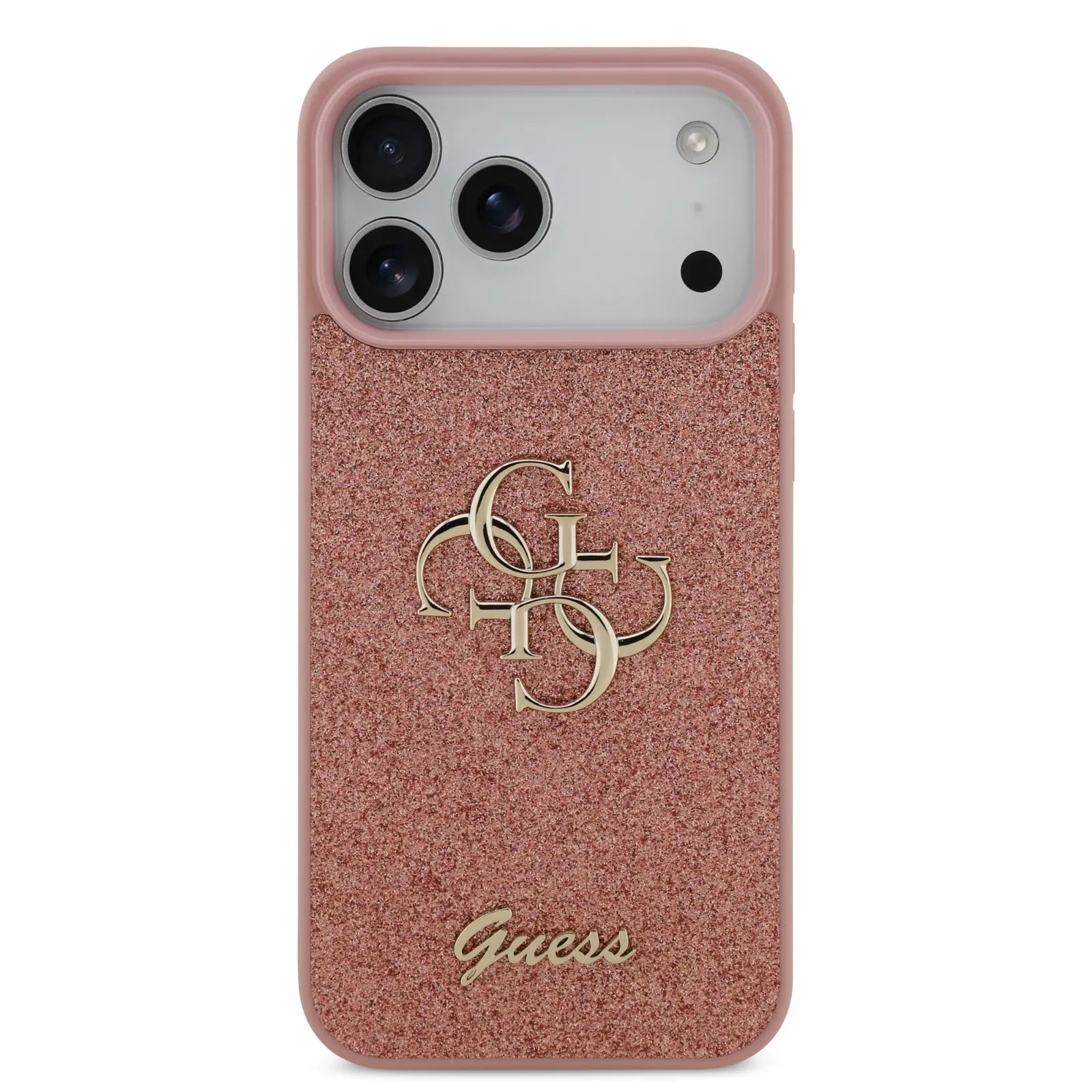 Guess PU Glitter Case With Big 4G Metal Logo
