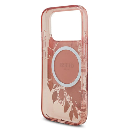 Guess MagSafe IML Case With Flowers Pattern & Lanyard
