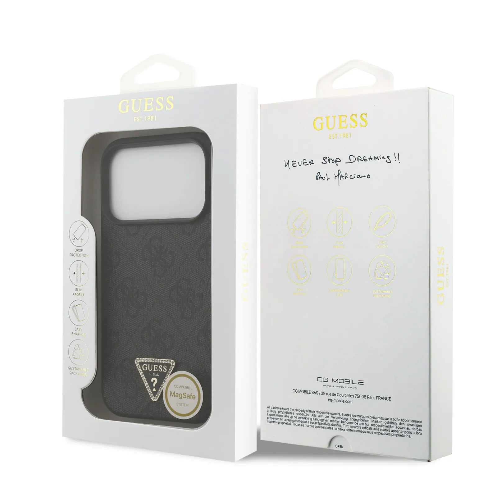 Guess MagSafe 4G PU Leather Case With Triangle Logo