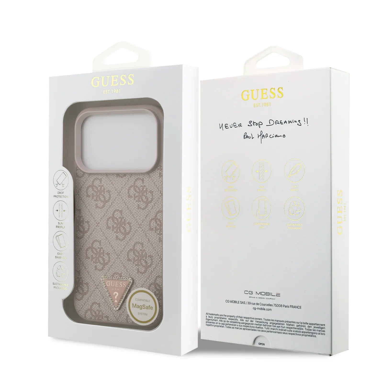Guess MagSafe 4G PU Leather Case With Triangle Logo