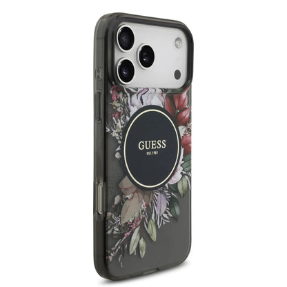 Guess MagSafe IML Case With Flowers Pattern & Lanyard