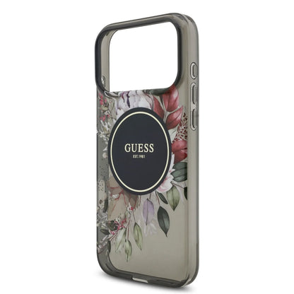 Guess MagSafe IML Case With Flowers Pattern & Lanyard