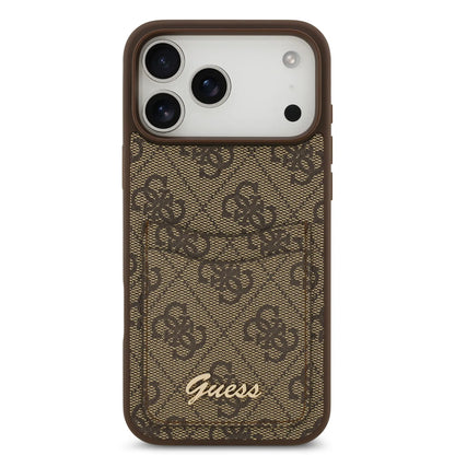 Guess PU Case With Card Slot & Script Metal Logo