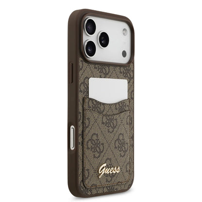 Guess PU Case With Card Slot & Script Metal Logo