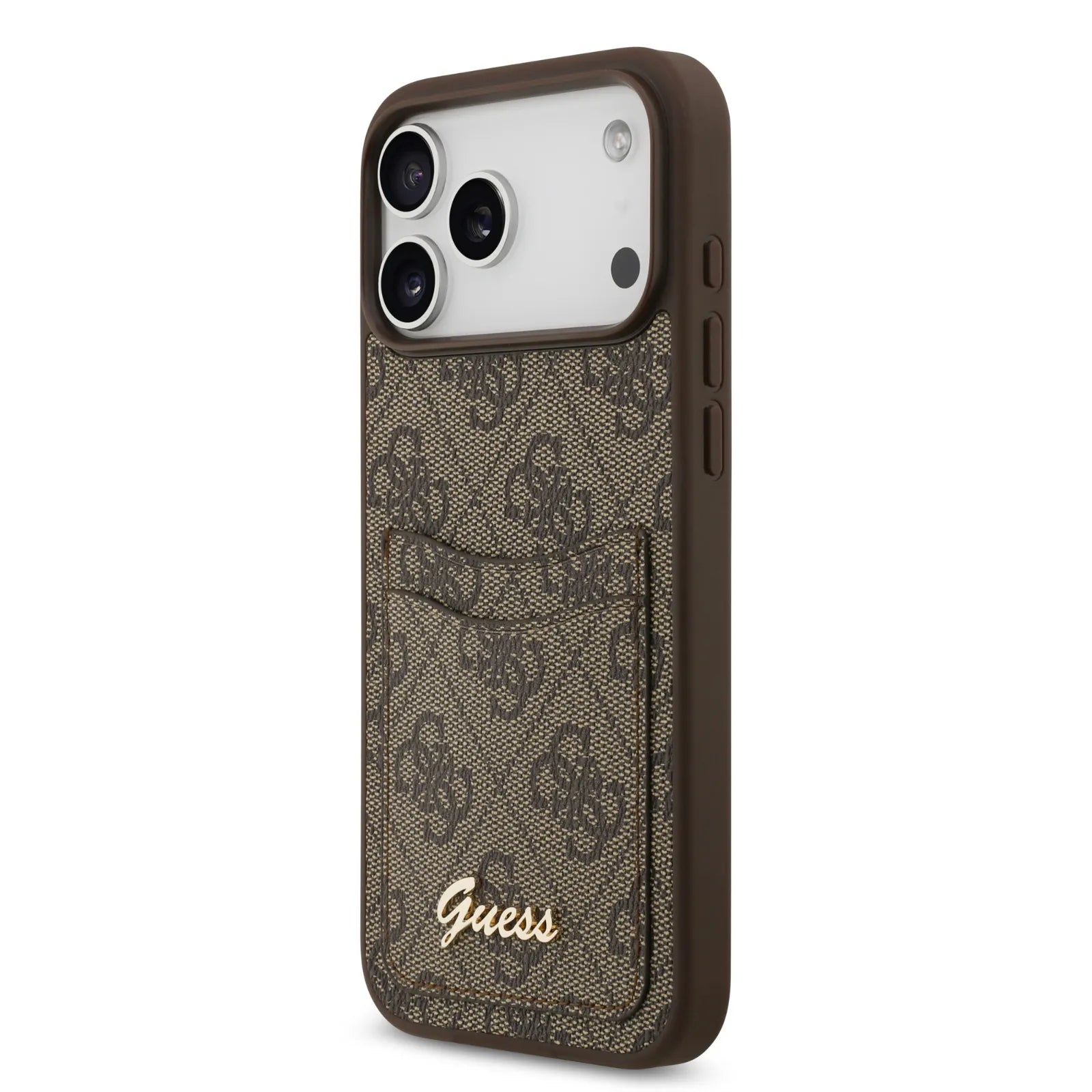 Guess PU Case With Card Slot & Script Metal Logo