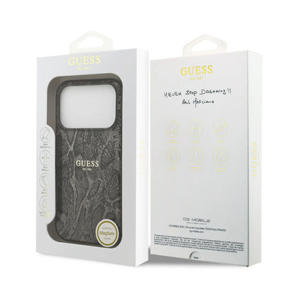 Guess MagSafe PC+TPU Case With Python Pattern Design & Classic logo