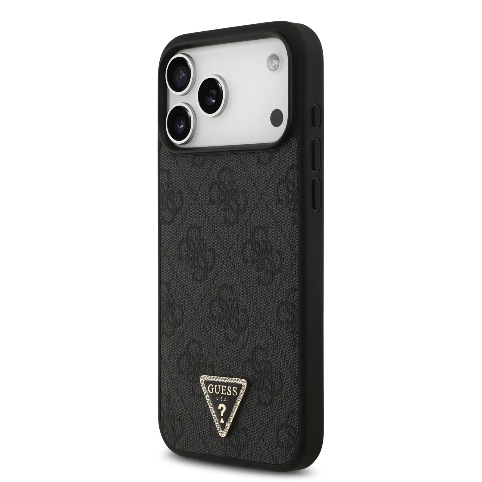 Guess MagSafe 4G Pattern PU Leather Case With Lanyard & Triangle Logo
