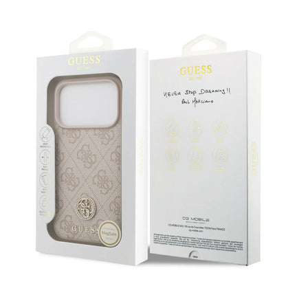 Guess MagSafe 4G PU Leather Case With Classic & Strass Logo