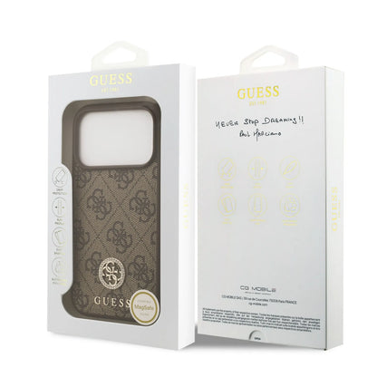 Guess MagSafe 4G PU Leather Case With Classic & Strass Logo