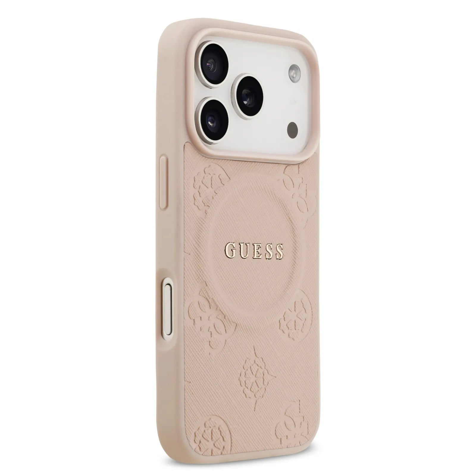Guess MagSafe PU Leather Case With Peony Hot Stamp Design With Classic Logo