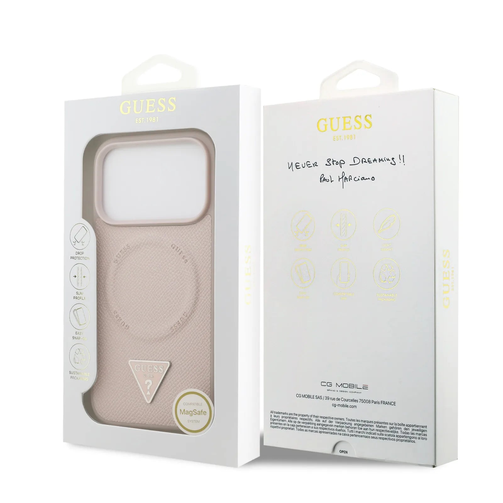 Guess MagSafe PU Leather Case With Triangle Logo