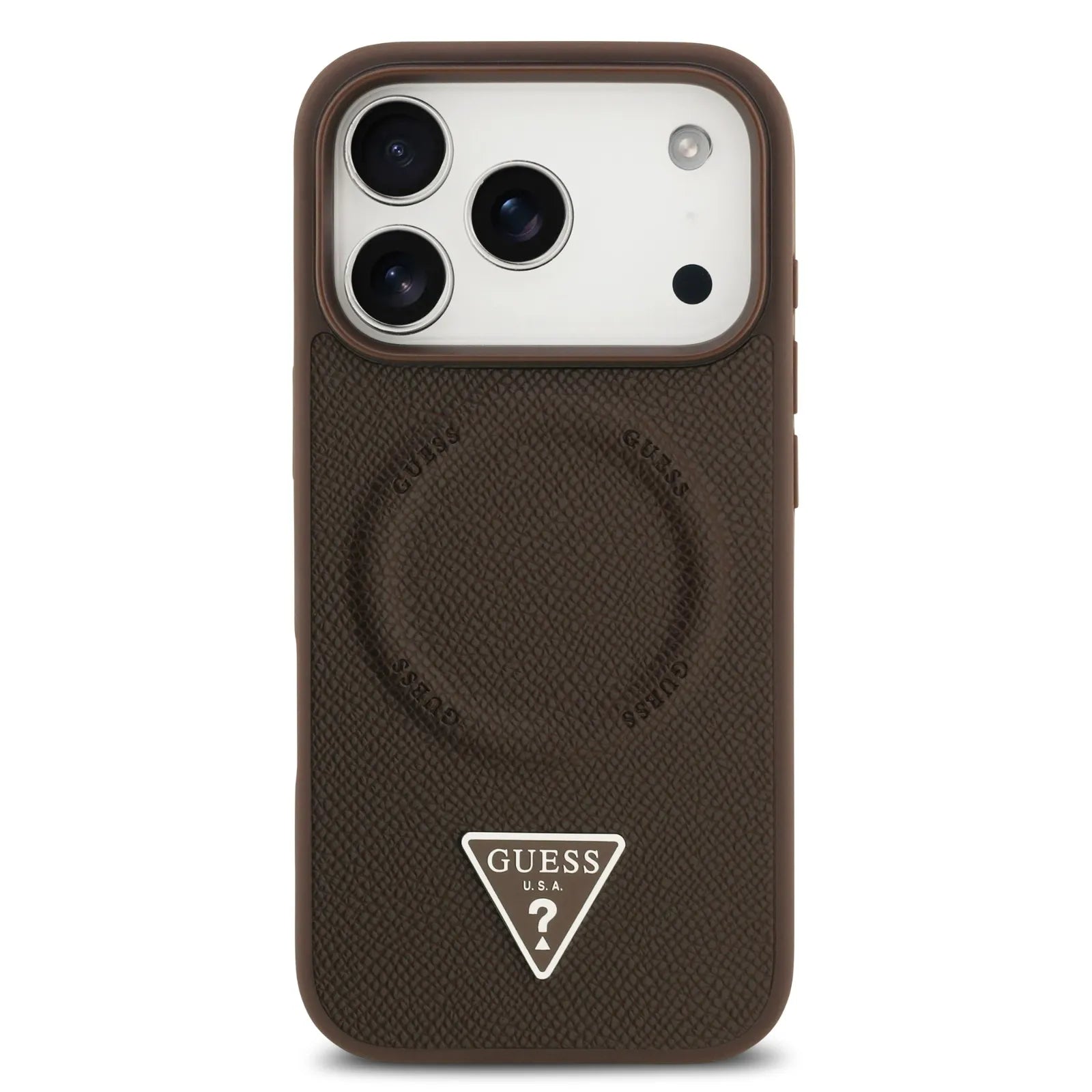 Guess MagSafe PU Leather Case With Triangle Logo