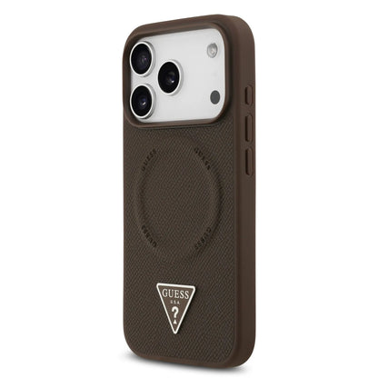 Guess MagSafe PU Leather Case With Triangle Logo
