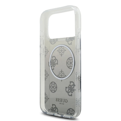 Guess MagSafe PC+TPU Case With Gradient Peony & Glitter Pattern