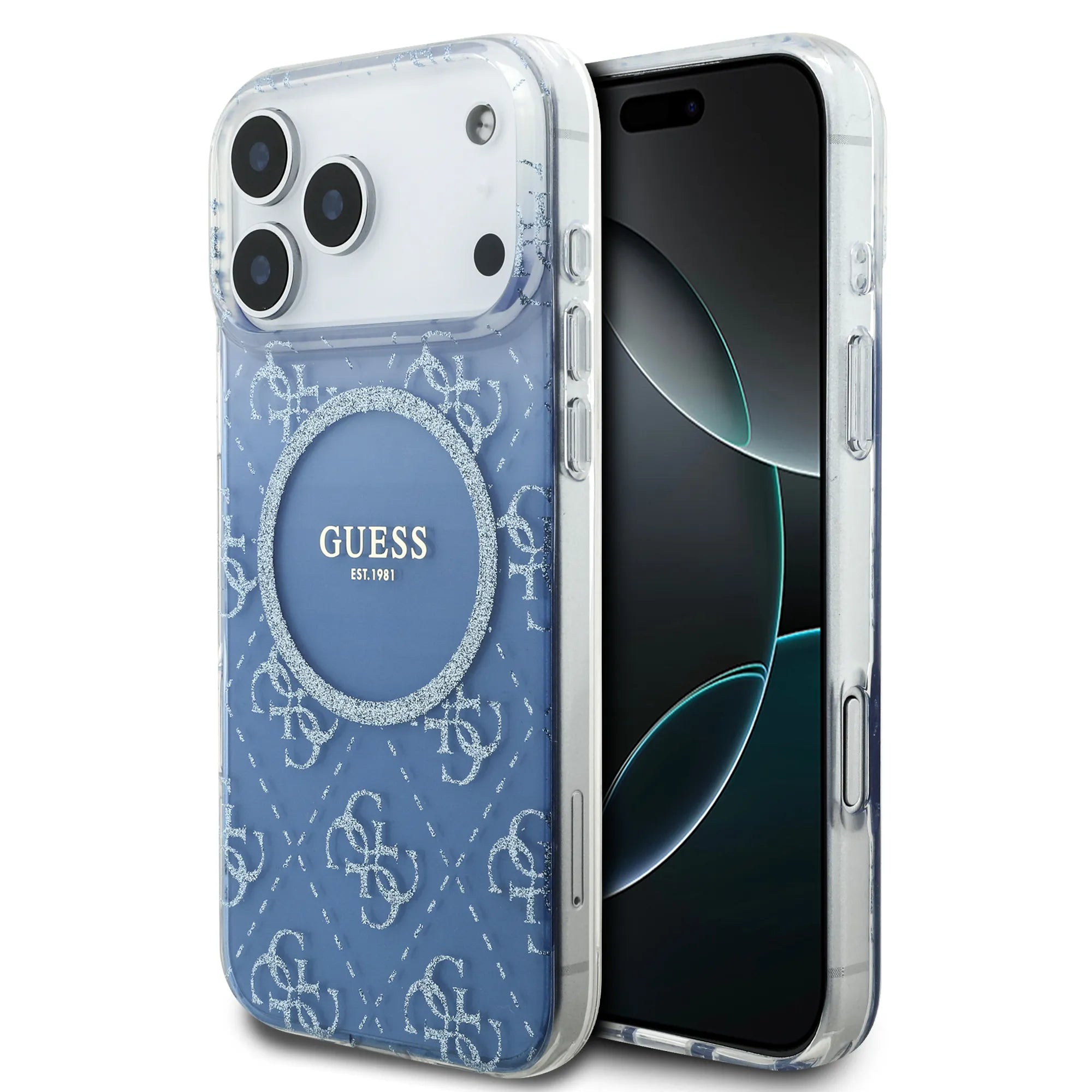 Guess MagSafe PC+TPU Case With Gradient Glitter