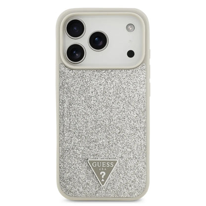 Guess MagSafe PU Leather Fixed Glitter Case With Triangle Logo