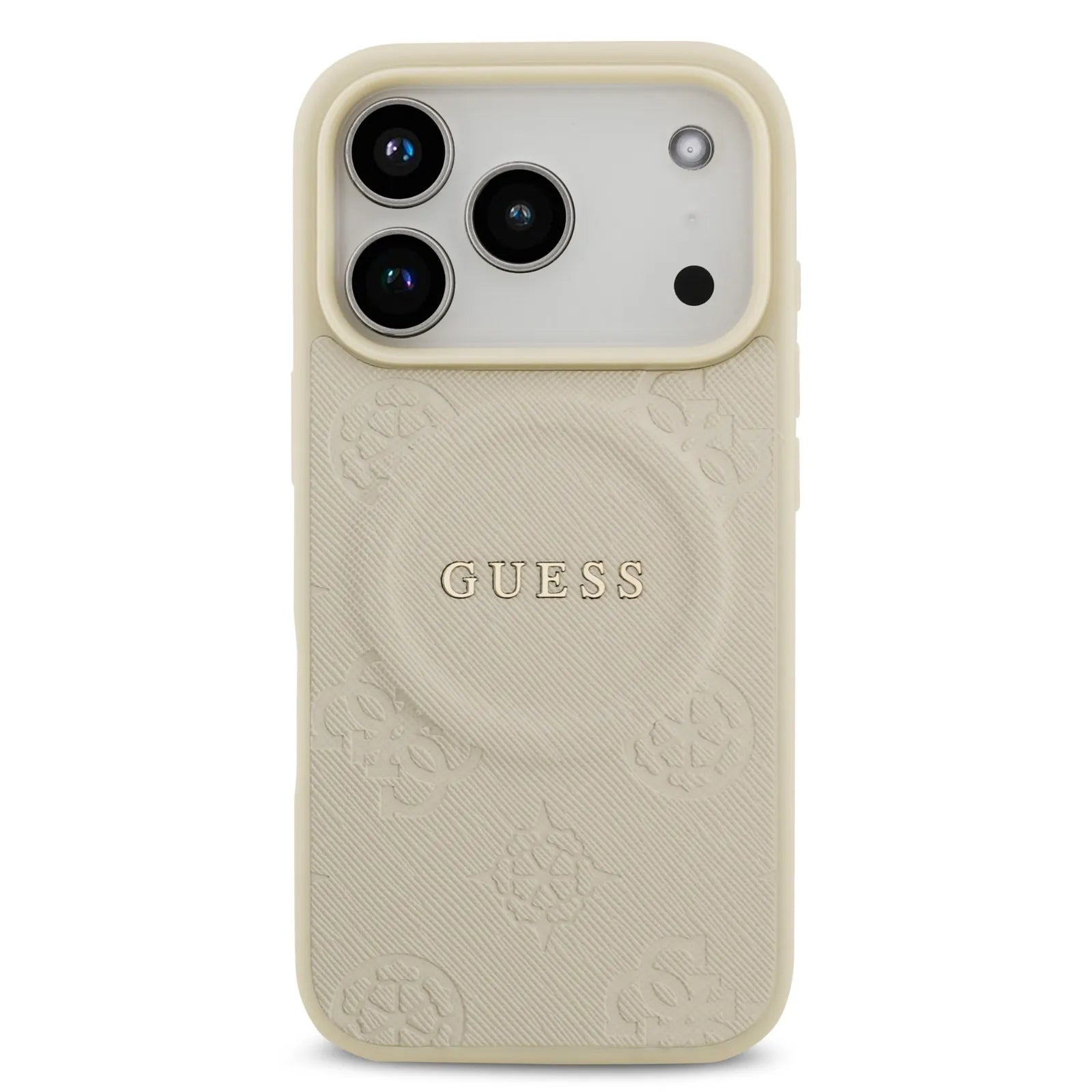 Guess MagSafe PU Leather Case With Peony Hot Stamp Design With Classic Logo