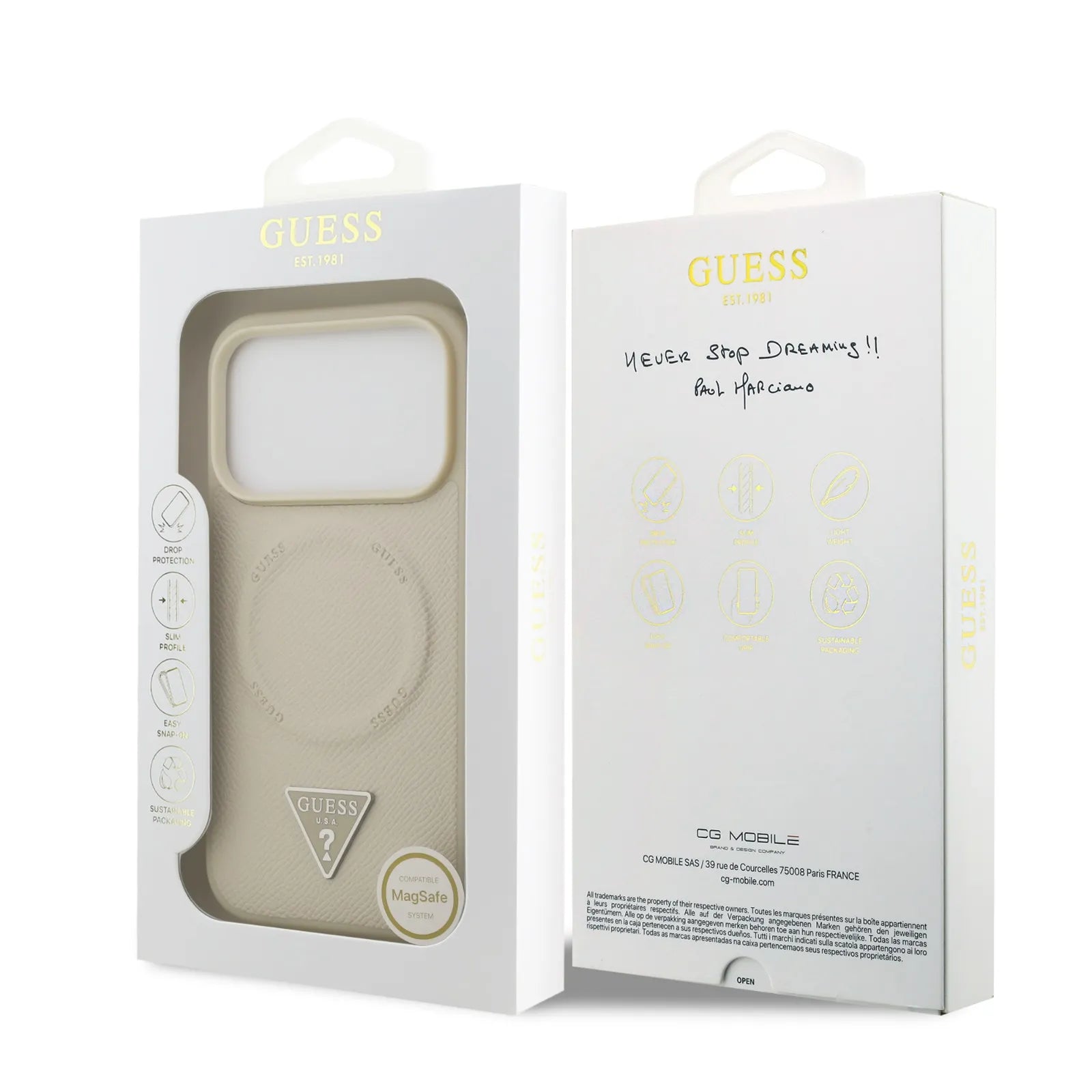 Guess MagSafe PU Leather Case With Triangle Logo