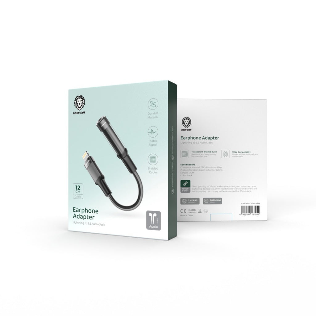 Green Lion Earphone Adapter Lightning to 3.5 Aux 12CM