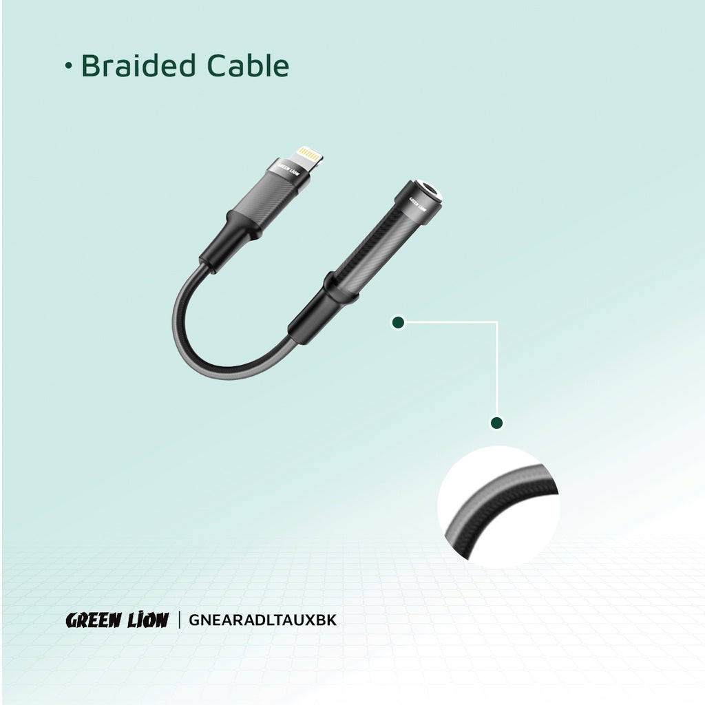 Green Lion Earphone Adapter Lightning to 3.5 Aux 12CM