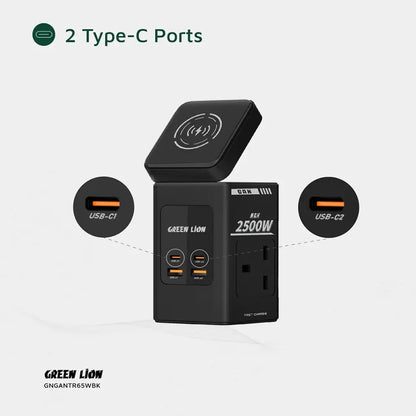Green Lion GaN 65W Multi Port Travel Adapter