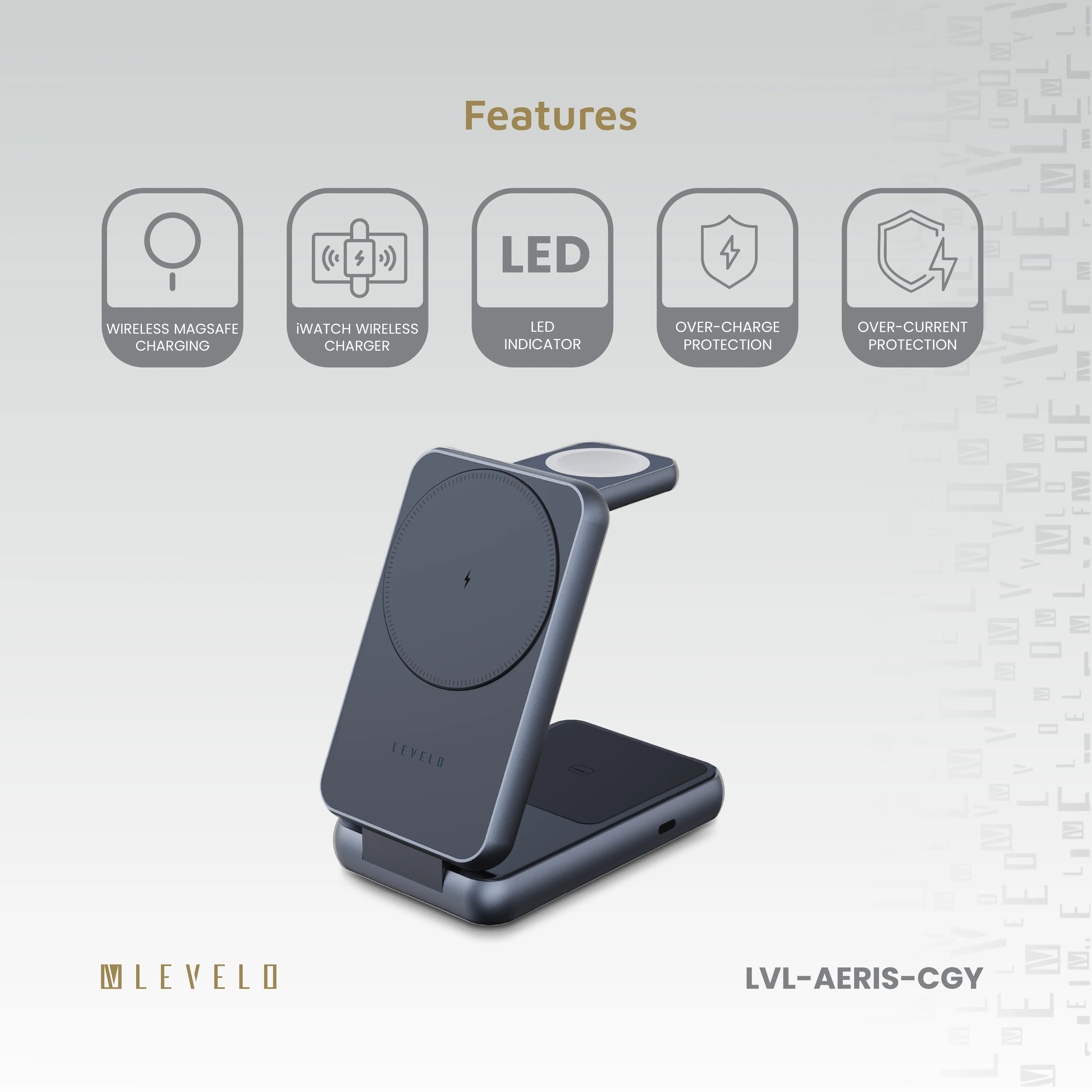 Levelo 3 in 1 Foldable Wireless Charger