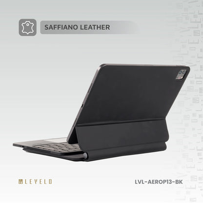 Levelo AeroBoard Pro Saffiano Leather Wireless Keyboard