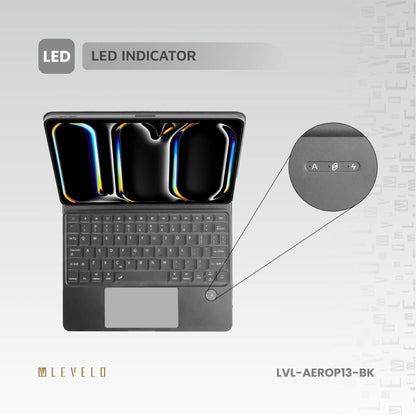 Levelo AeroBoard Pro Saffiano Leather Wireless Keyboard