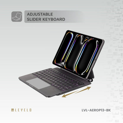 Levelo AeroBoard Pro Saffiano Leather Wireless Keyboard