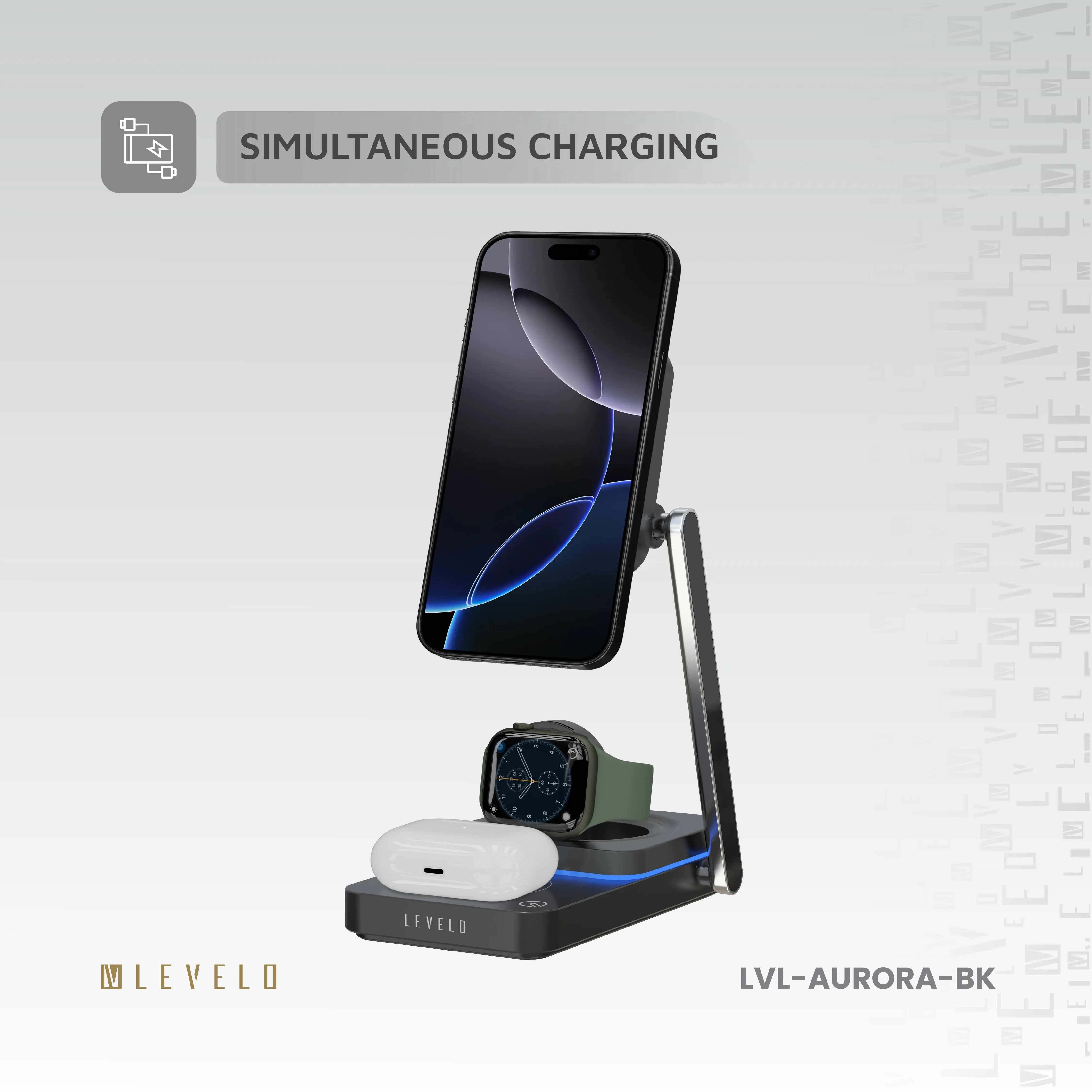 Levelo Aurora 3 In 1 Wireless Charger