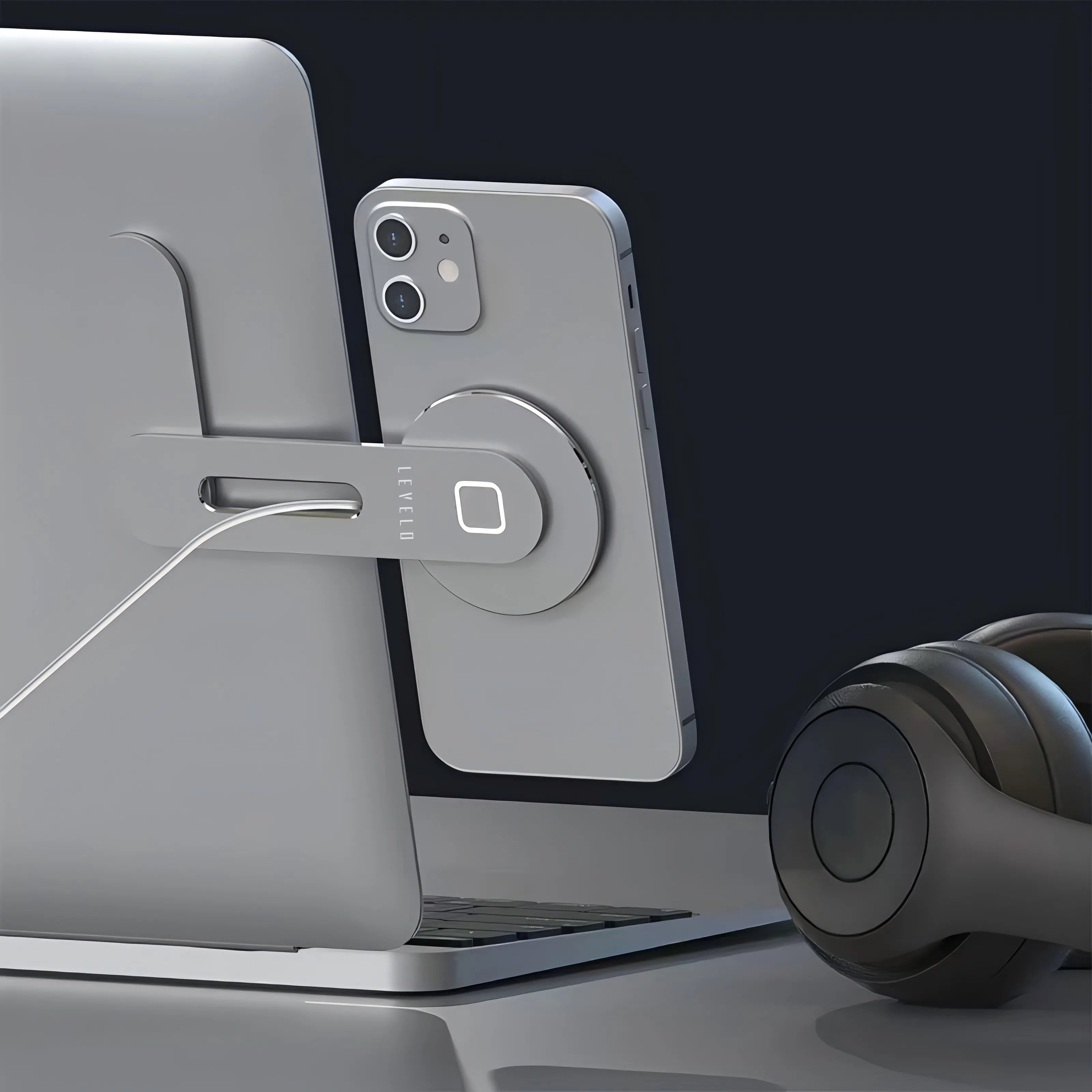 حامل الهاتف السطحي Levelo Energia MagSafe مع شاحن لاسلكي