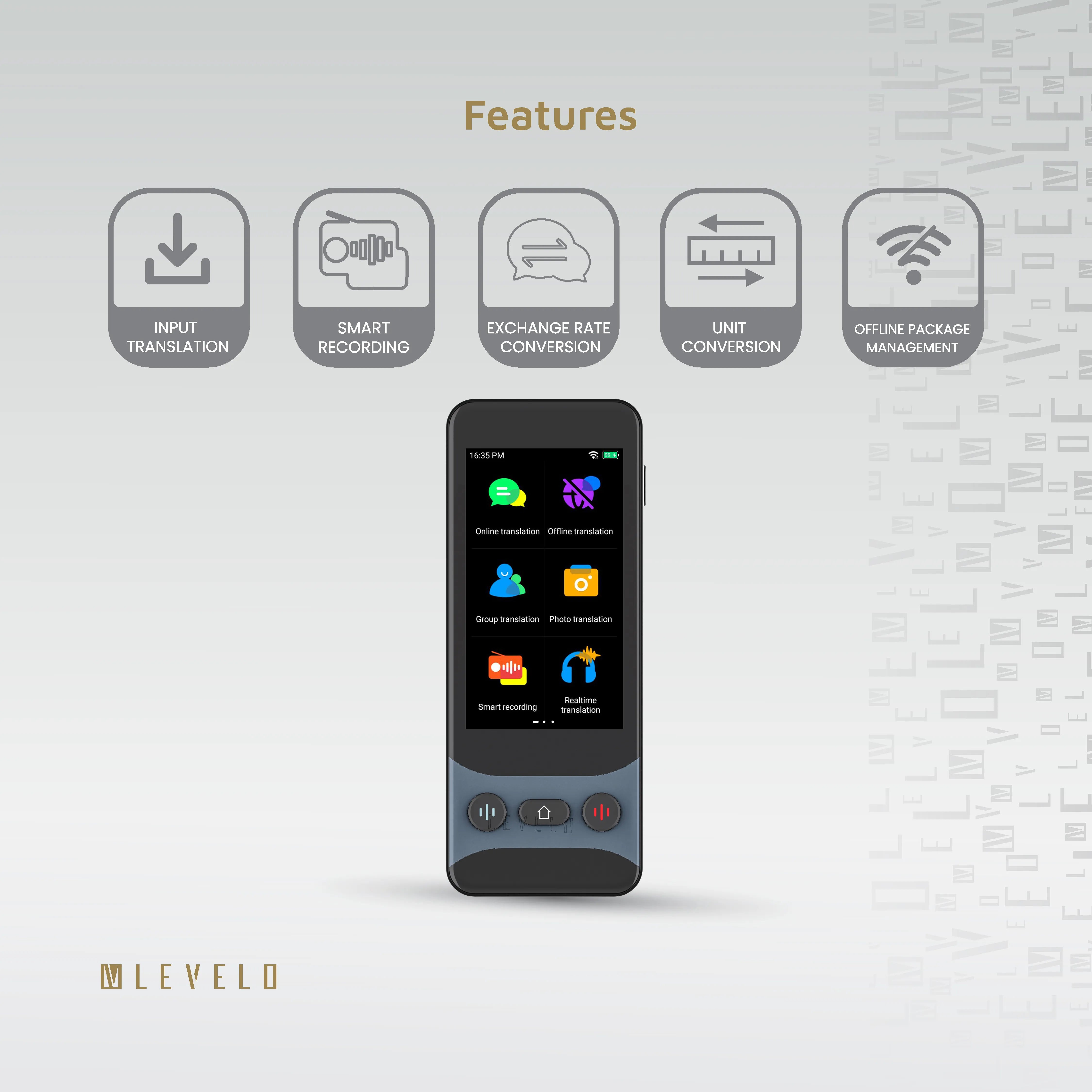Levelo Fluent Link Offline & Online Voice Translator