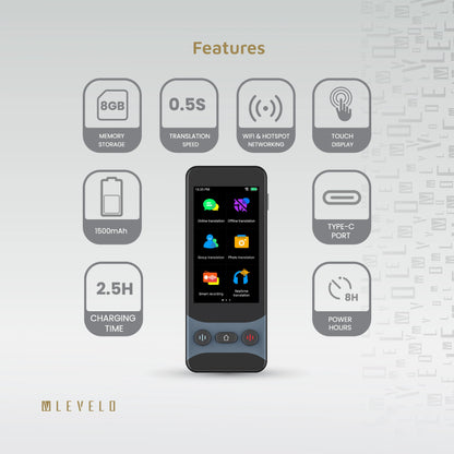Levelo Fluent Link Offline & Online Voice Translator