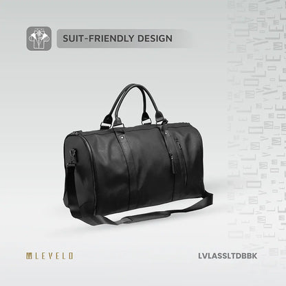 Levelo AllEnStyle Saffiano Leather Travel Duffle Bag