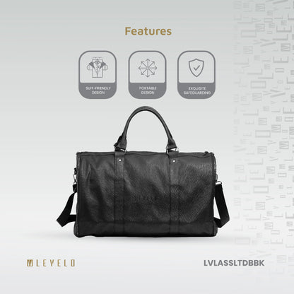 Levelo AllEnStyle Saffiano Leather Travel Duffle Bag