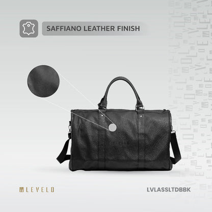 Levelo AllEnStyle Saffiano Leather Travel Duffle Bag