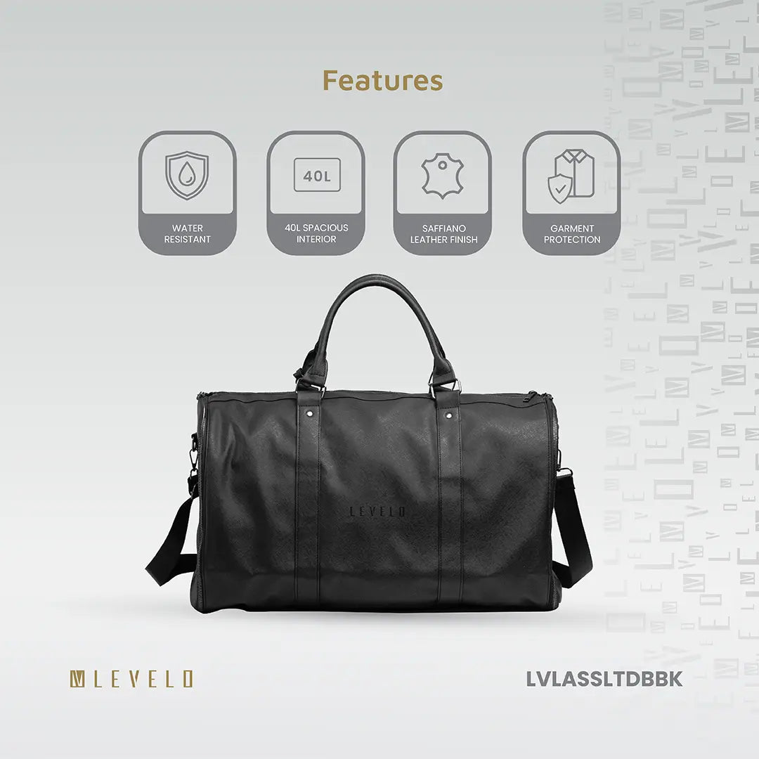 Levelo AllEnStyle Saffiano Leather Travel Duffle Bag