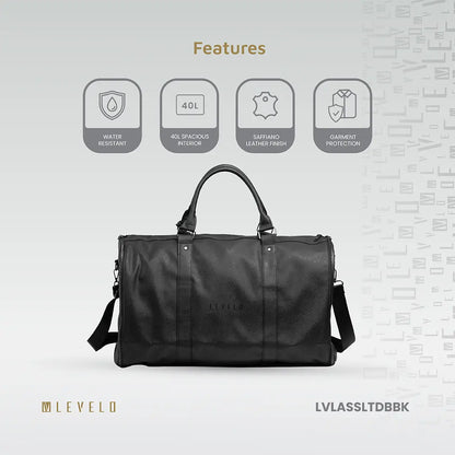 Levelo AllEnStyle Saffiano Leather Travel Duffle Bag