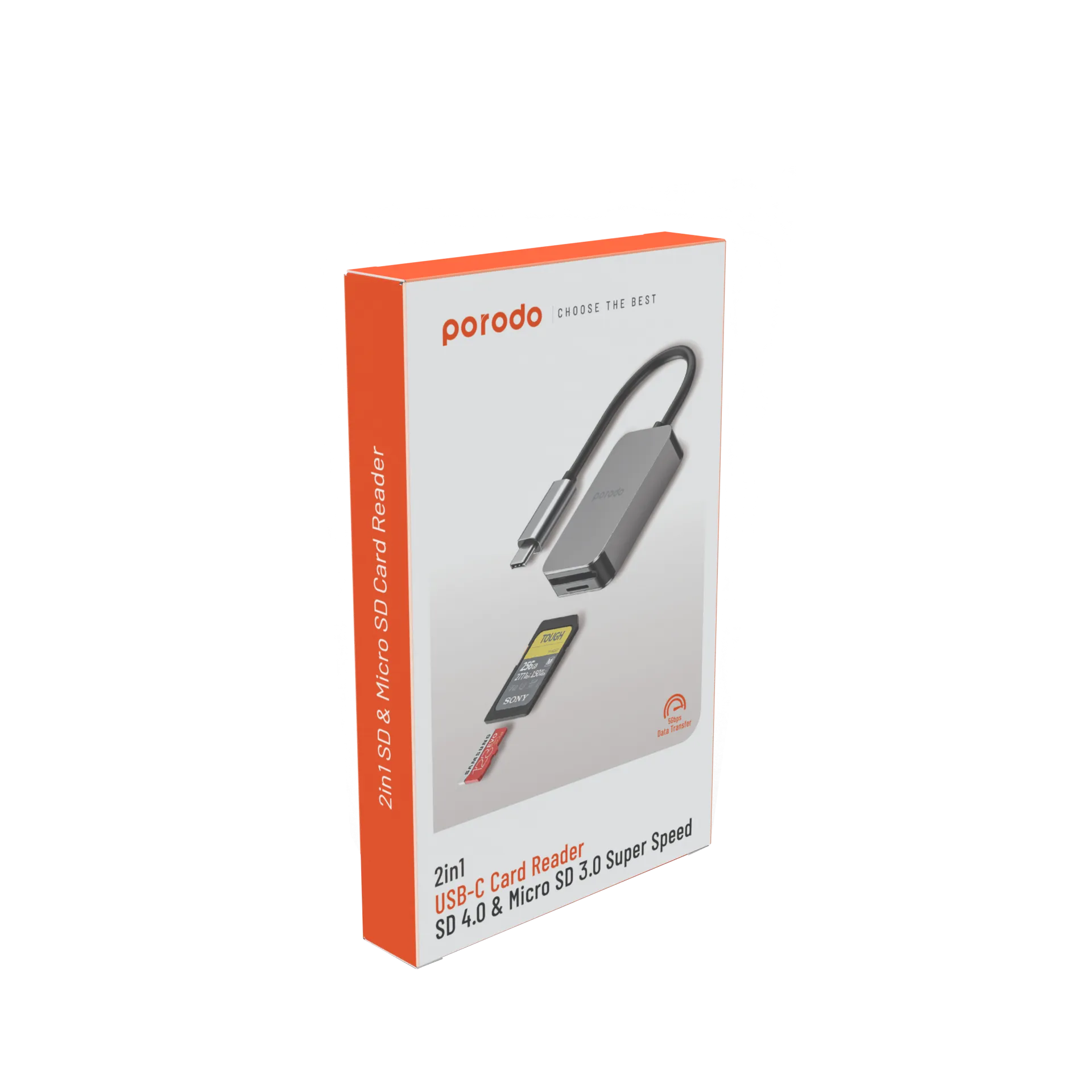 Porodo 2in1 USB-C Card Reader