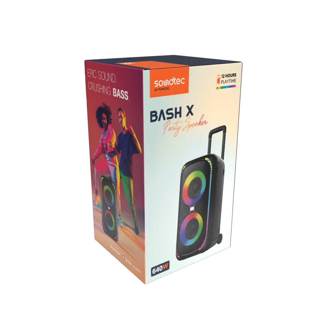 Porodo Soundtec Bash X Party Speaker with Trolly