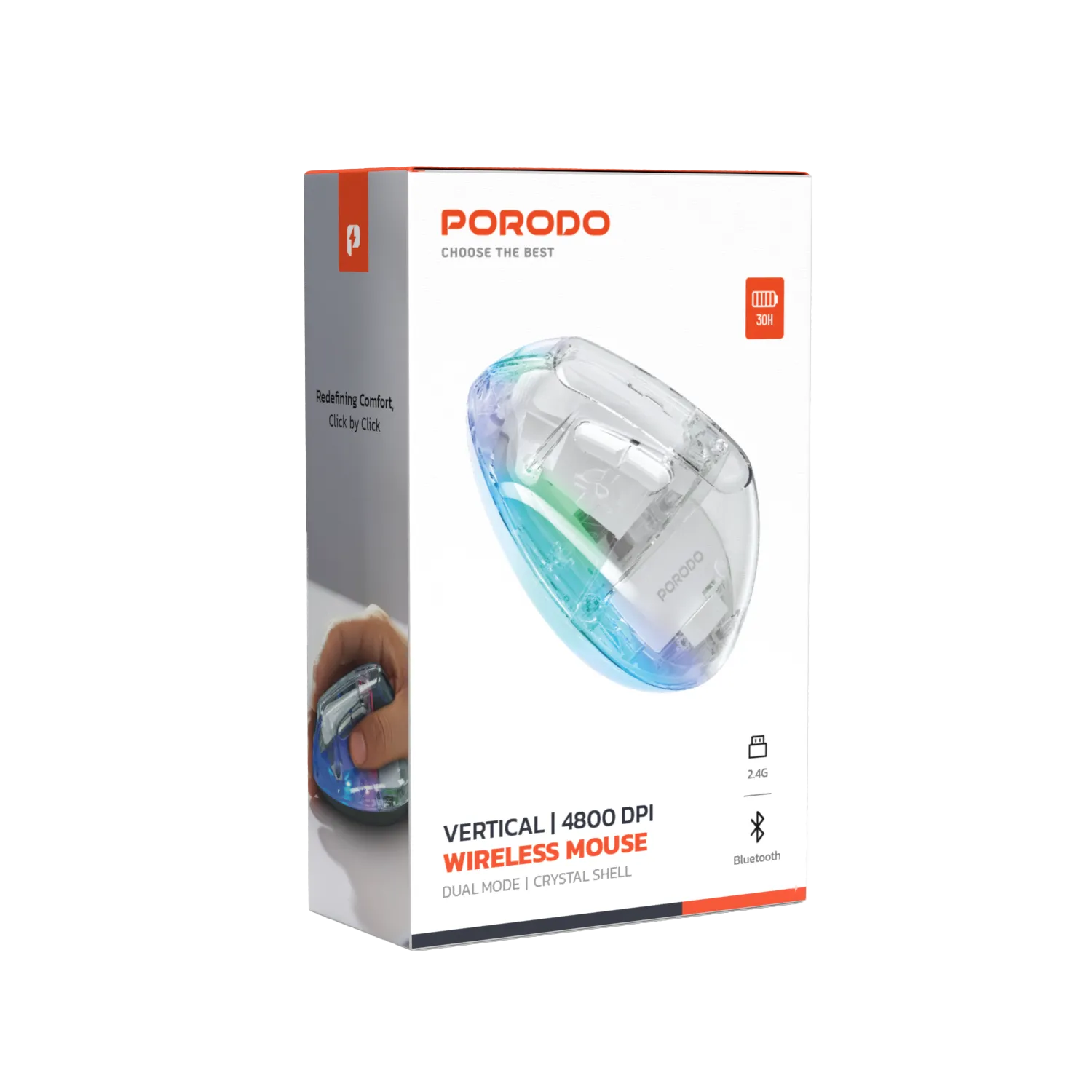 Porodo Vertical 4800 DPI Wireless Mouse